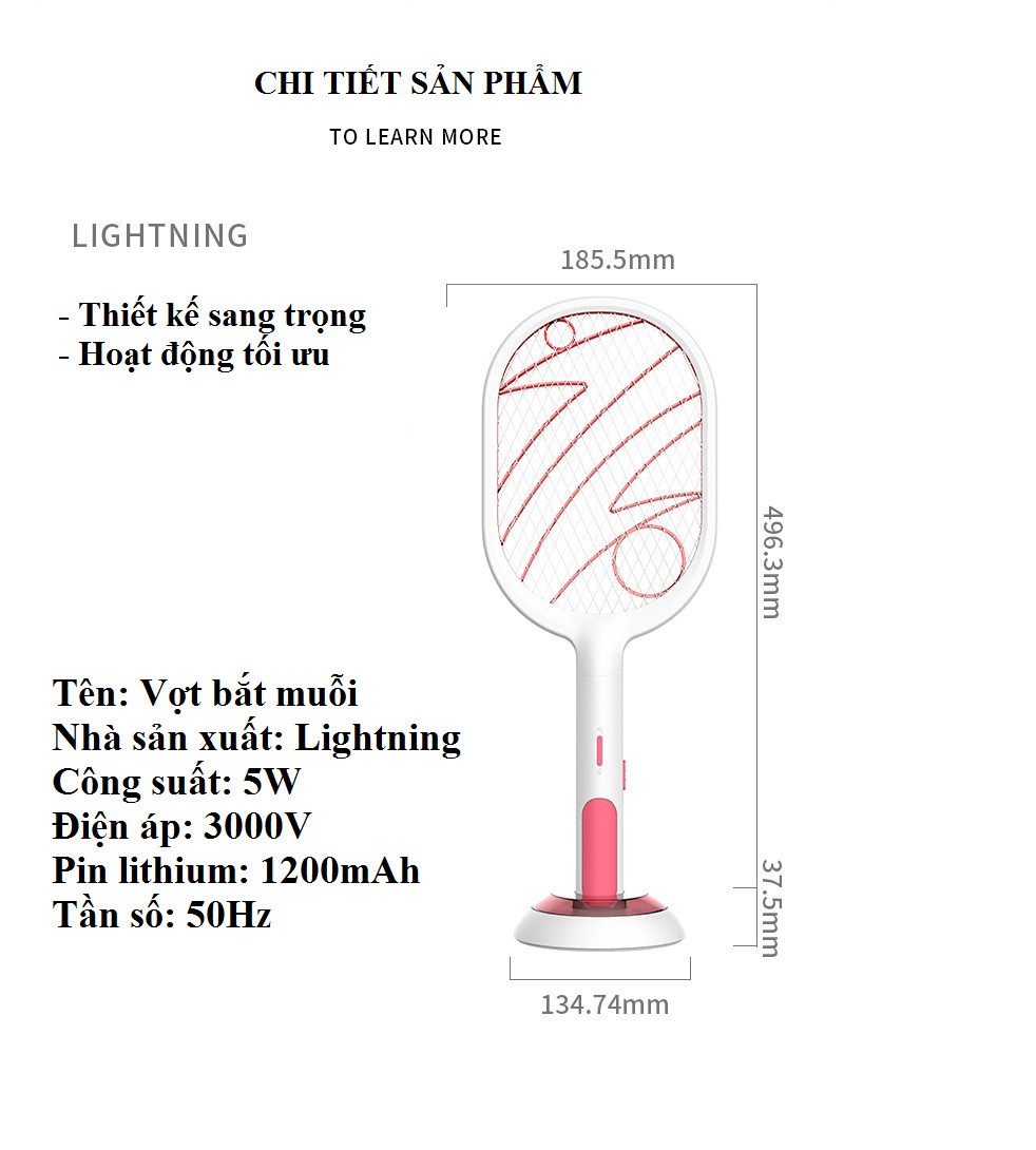 Vợt Muỗi Thông Minh Kiêm Đèn Bắt Muỗi