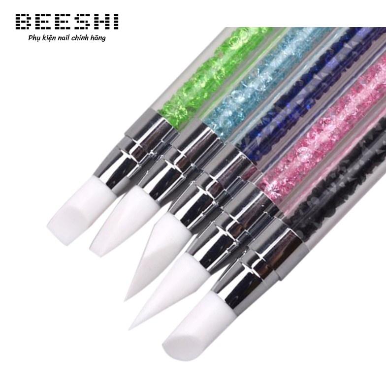 set cọ silicon 2 đầu nail 5 cây - Beeshi shop nail