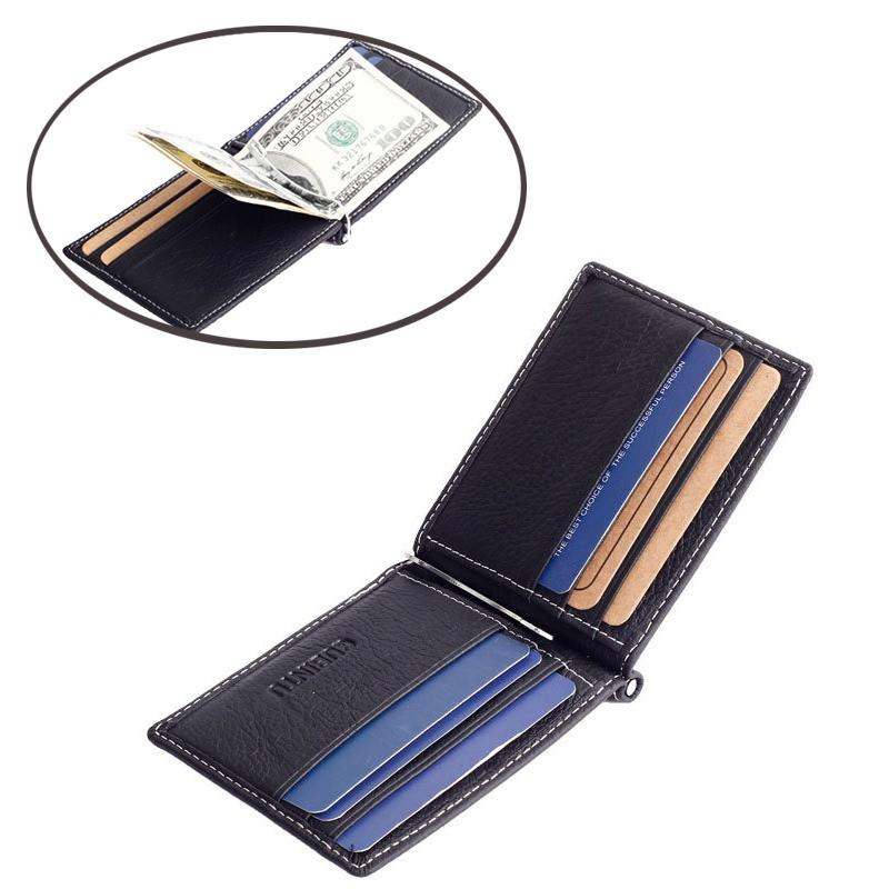 Ví kẹp tiền nam bằng da bò thật 100% có vị trí để thẻ card và tiền xu