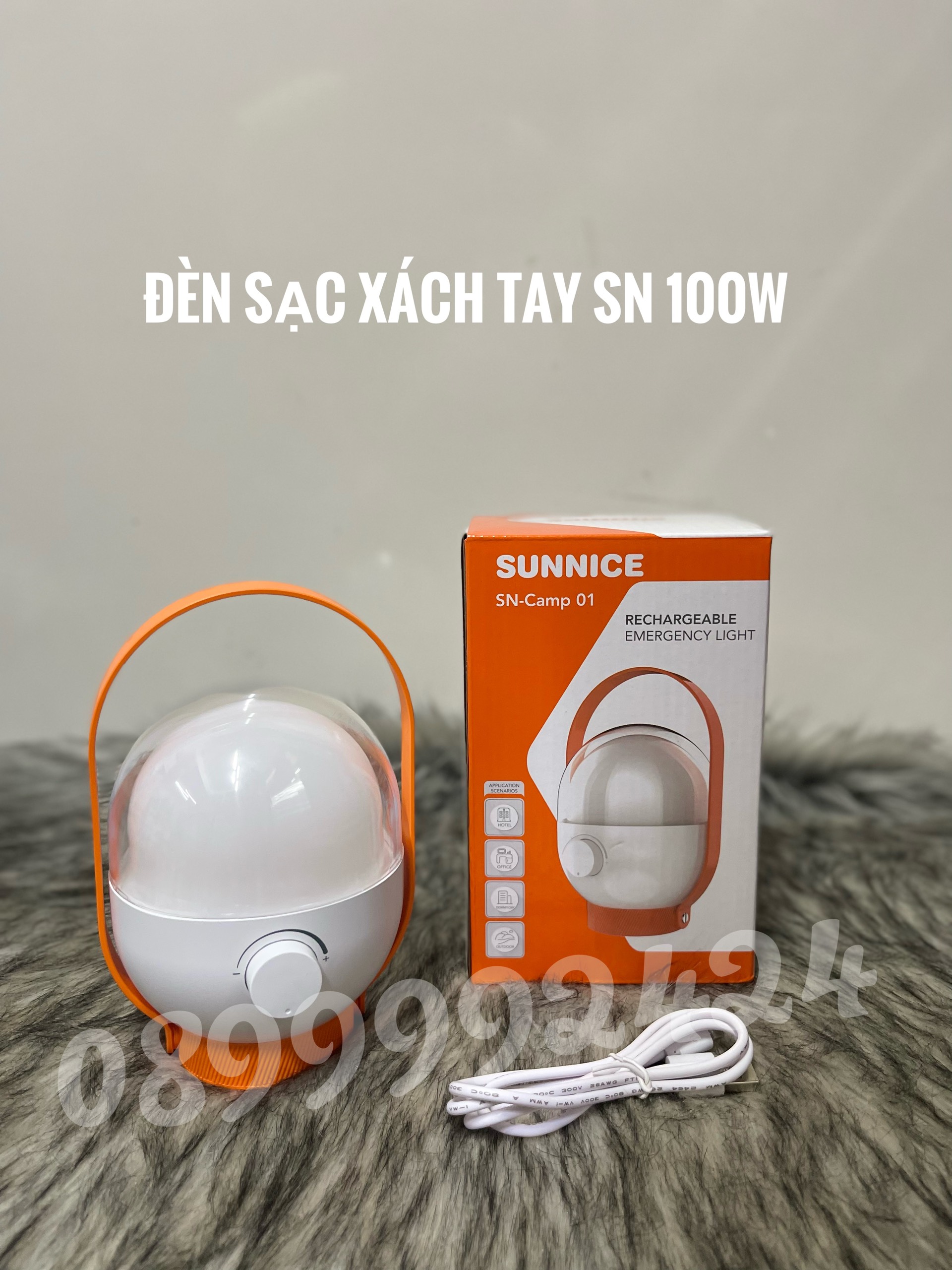 ĐÈN SẠC XÁCH TAY , TREO SUNICE 100W. ĐÈN TÍCH ĐIỆN SIÊU SÁNG, ĐÈN KHẨN CẤP