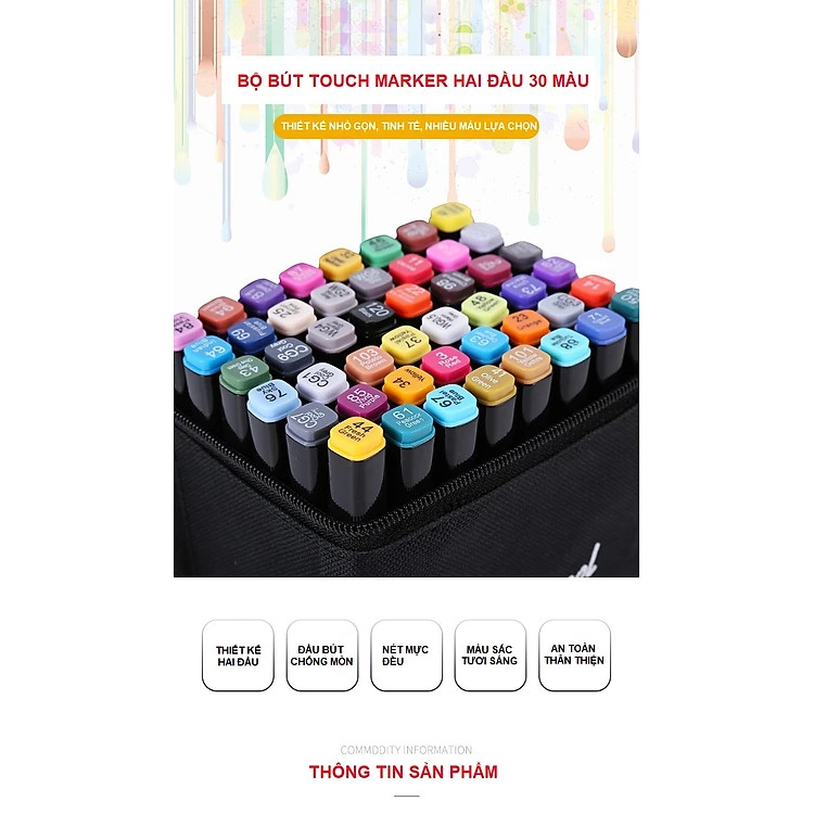 Bộ Bút 30 Màu Touch Chuyên Nghiệp - Hàng chính hãng