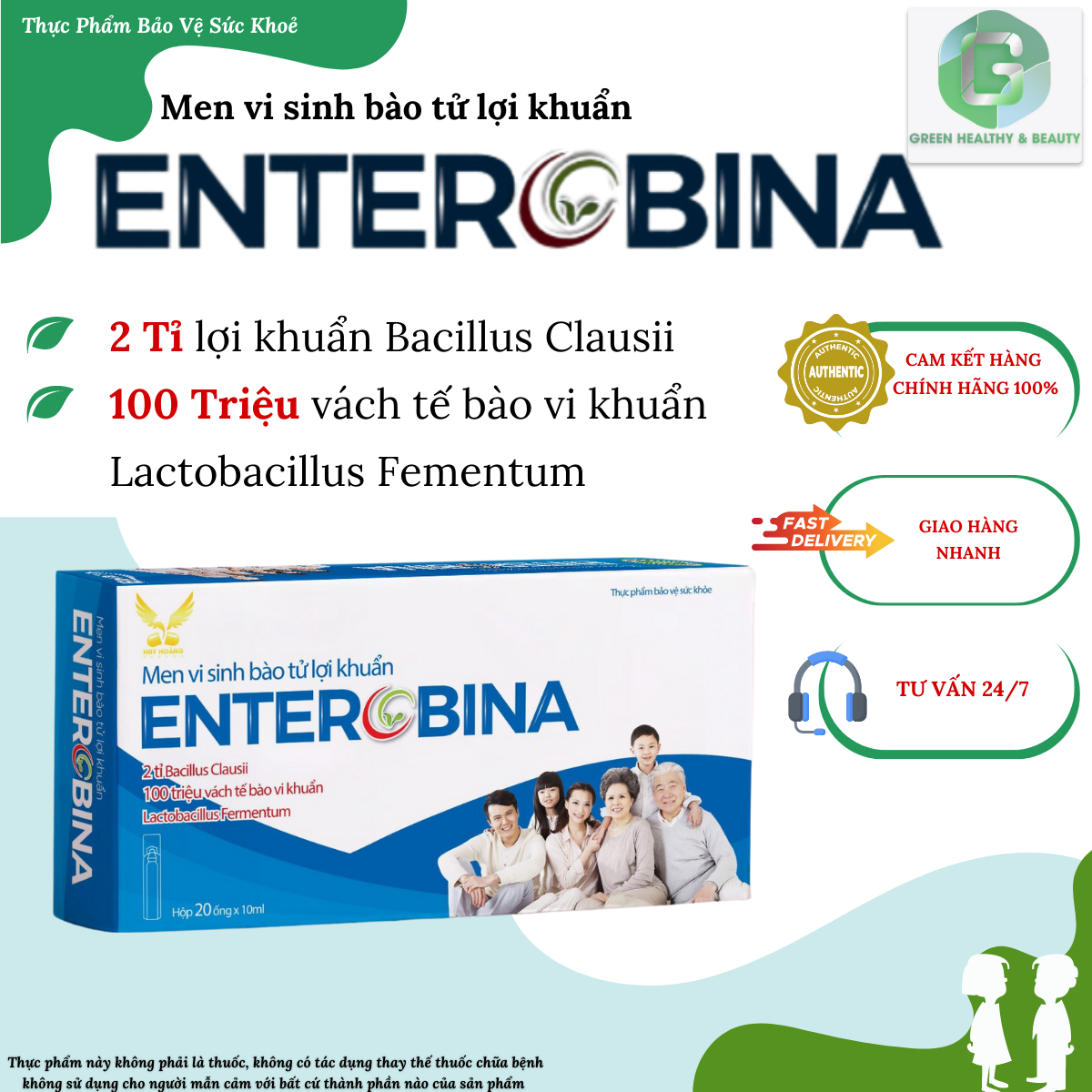 TPBVSK: ENTEROBINA - Men Vi Sinh Bào Tử Lợi Khuẩn