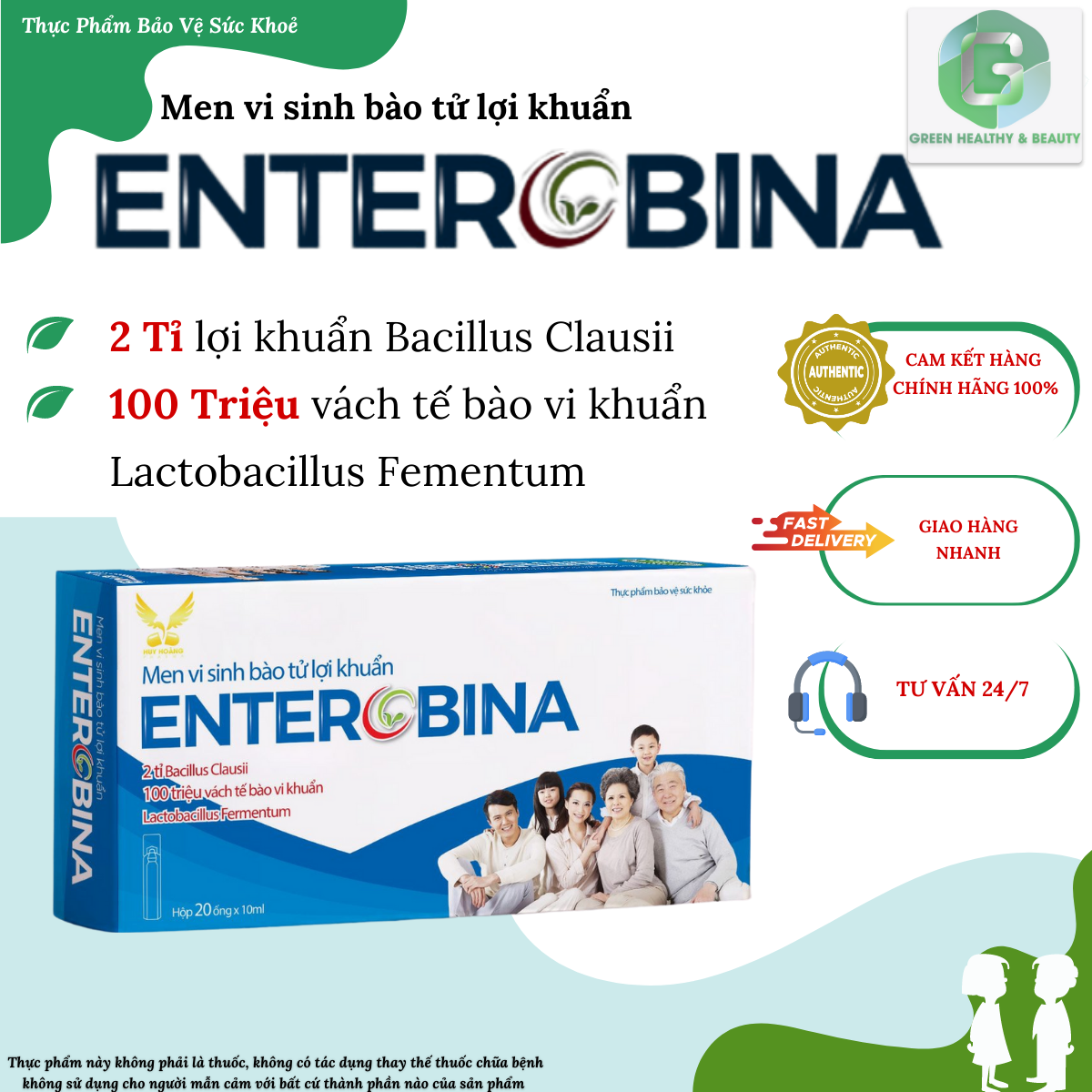 TPBVSK: ENTEROBINA - Men Vi Sinh Bào Tử Lợi Khuẩn (10ml)