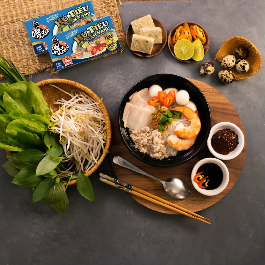 Combo 10 hộp gia vị viên Hủ Tiếu Nam Vang Ông Chà Và 126g (Nam Vang Rice Noodle Soup Cubes)