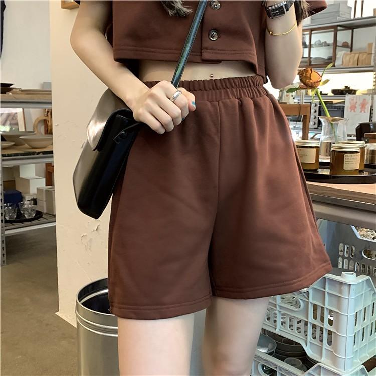 Set Bộ Quần Áo Ngắn Croptop Cổ Vest Ulzzang