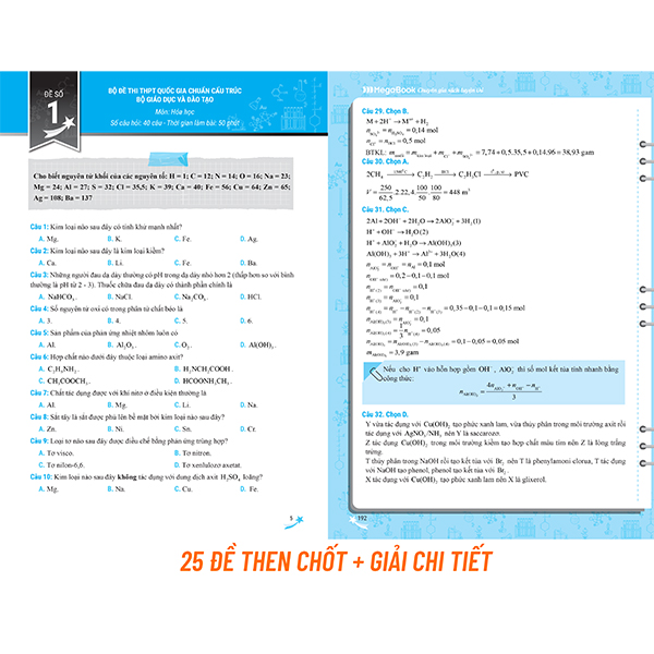Combo 3 Cuốn: Khối A  Mega 2021 - Siêu Luyện Đề 9 + THPT Quốc Gia Toán Lý Hóa
