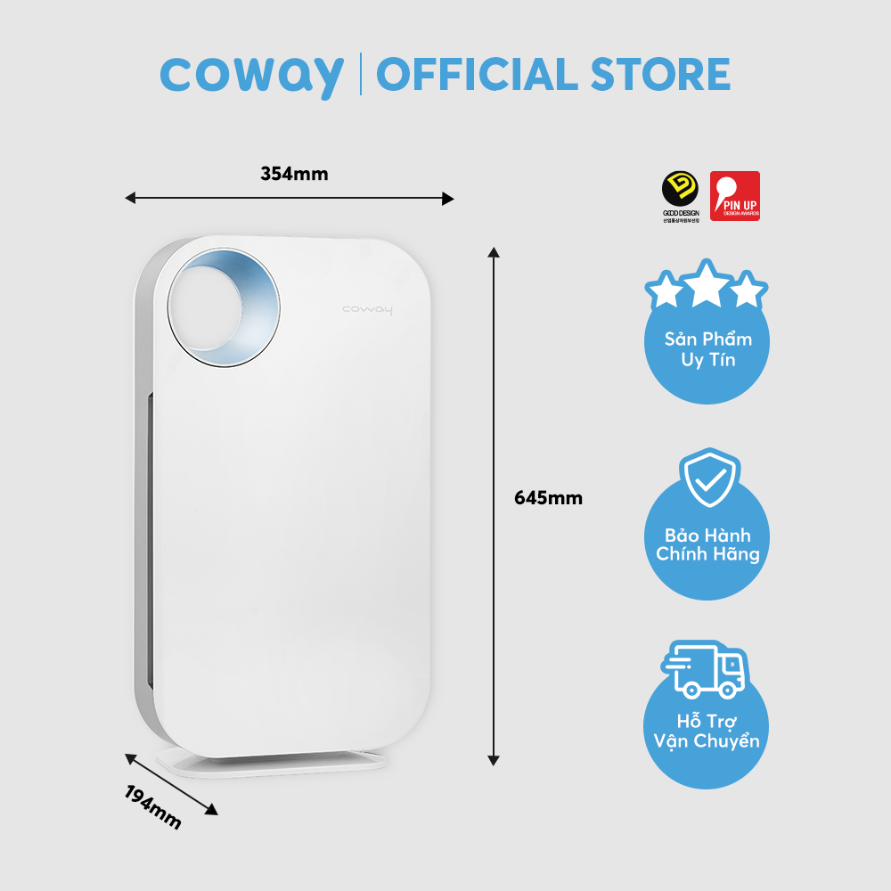Máy lọc không khí Coway Dolomites AP-1008CH - Hàng chính hãng