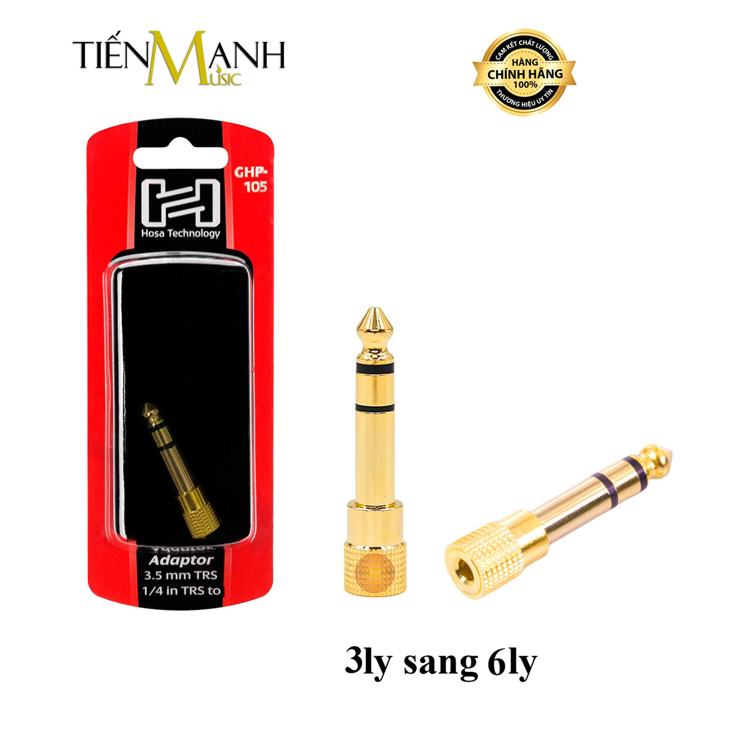 [Cao Cấp] Đầu Jack chuyển đổi âm thanh Hosa từ cổng 3 ly sang 6 ly GHP105, GMP112 - Giắc 3.5mm 6.5mm, 6li 3li, 3ly 6ly, 3 li 6 li GHP-105, GMP-112 Hàng Chính Hãng - Kèm Móng Gẩy DreamMaker