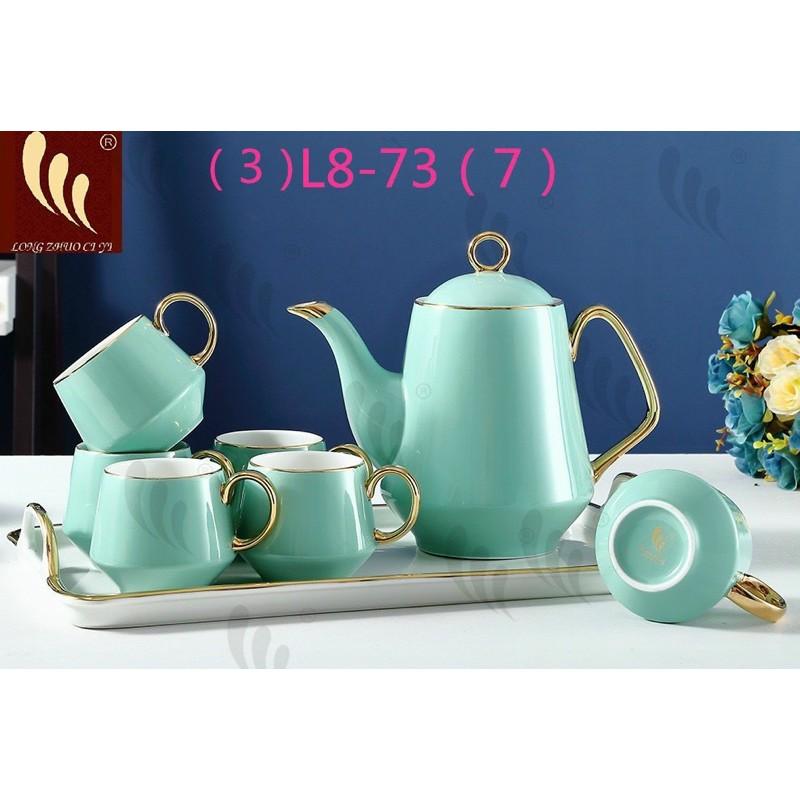 Bộ ấm tách gốm sứ mang phong cách Châu Âu