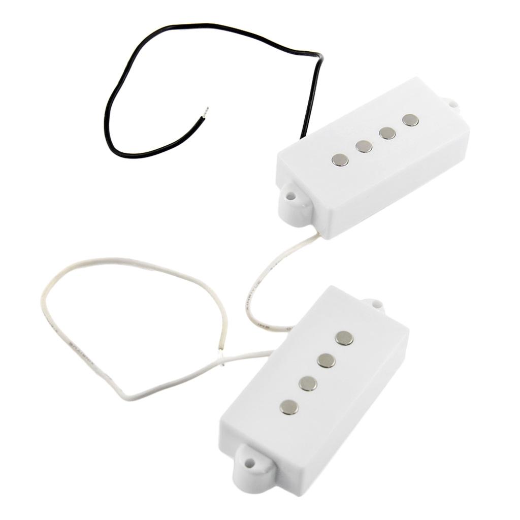 2PCS P Bass Pickup Humbucker Pickup for 4 String P Bass Replacement White