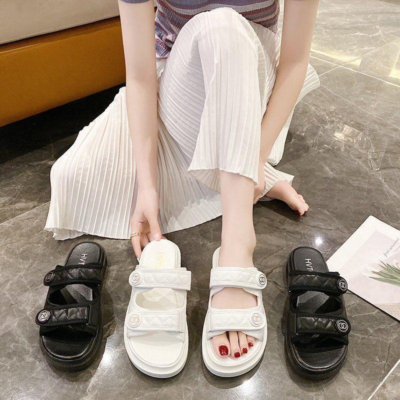 Dép quai ngang trấn trám khoá điều chỉnh đế bánh mì 3,5 cm siêu nhẹ- hottrend-zinzin868( lê OC