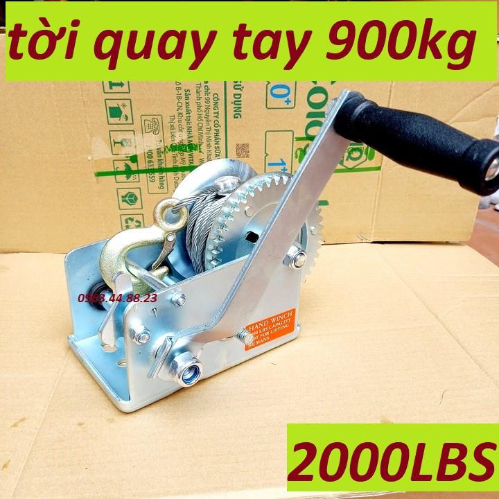 Tời quay tay 2000lbs tải trọng 900kg