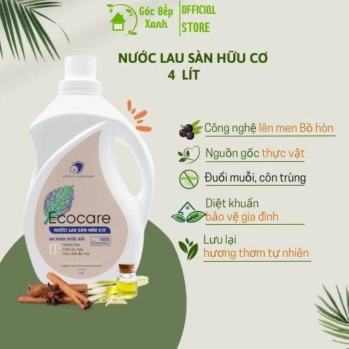 Nước lau sàn Hữu cơ Ecocare đuổi muỗi tinh dầu Quế 4000ml