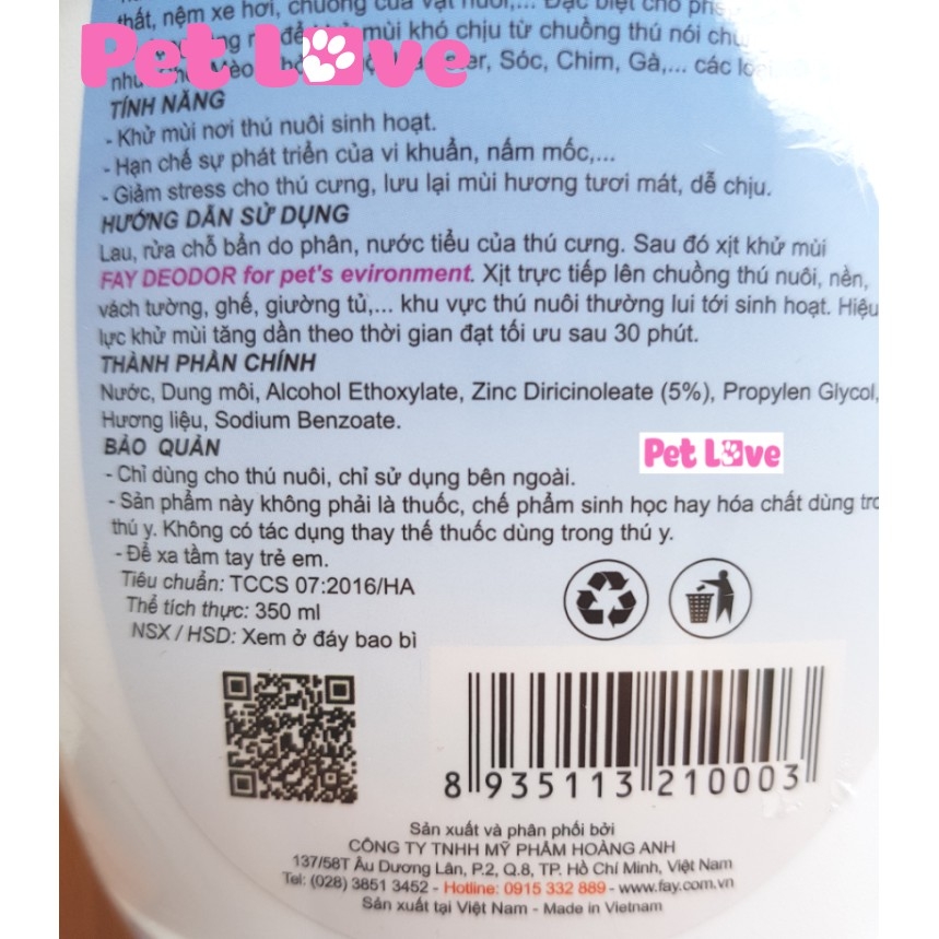 FAY DEODOR XỊT KHỬ MÙI CHUỒNG TRẠI THÚ NUÔI