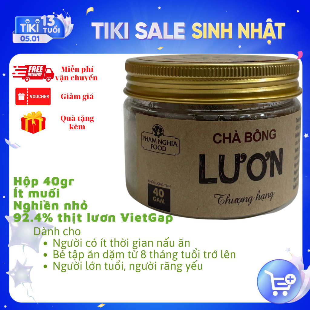 Chà bông Lươn thượng hạng Phamnghiafood 40gr - Ruốc lươn 92.4% thịt Lươn chuẩn VietGap. Cho bé dinh dưỡng, cho mẹ nhàn tênh