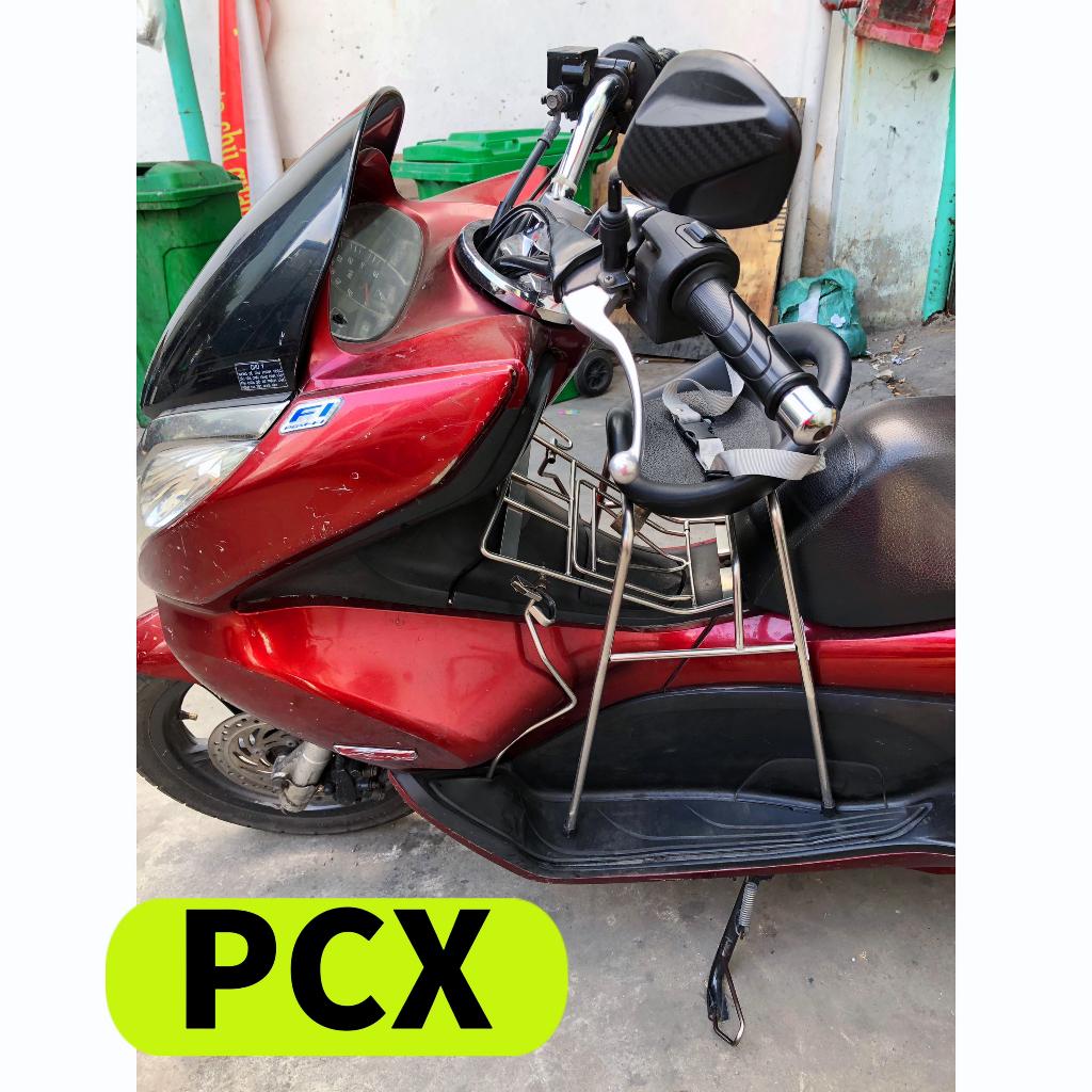 Ghế ngồi xe Pcx , airblade , impluse cho bé , GHẾ ĐÔN GA YÊN NHỰA CÓ DÂY ĐAI