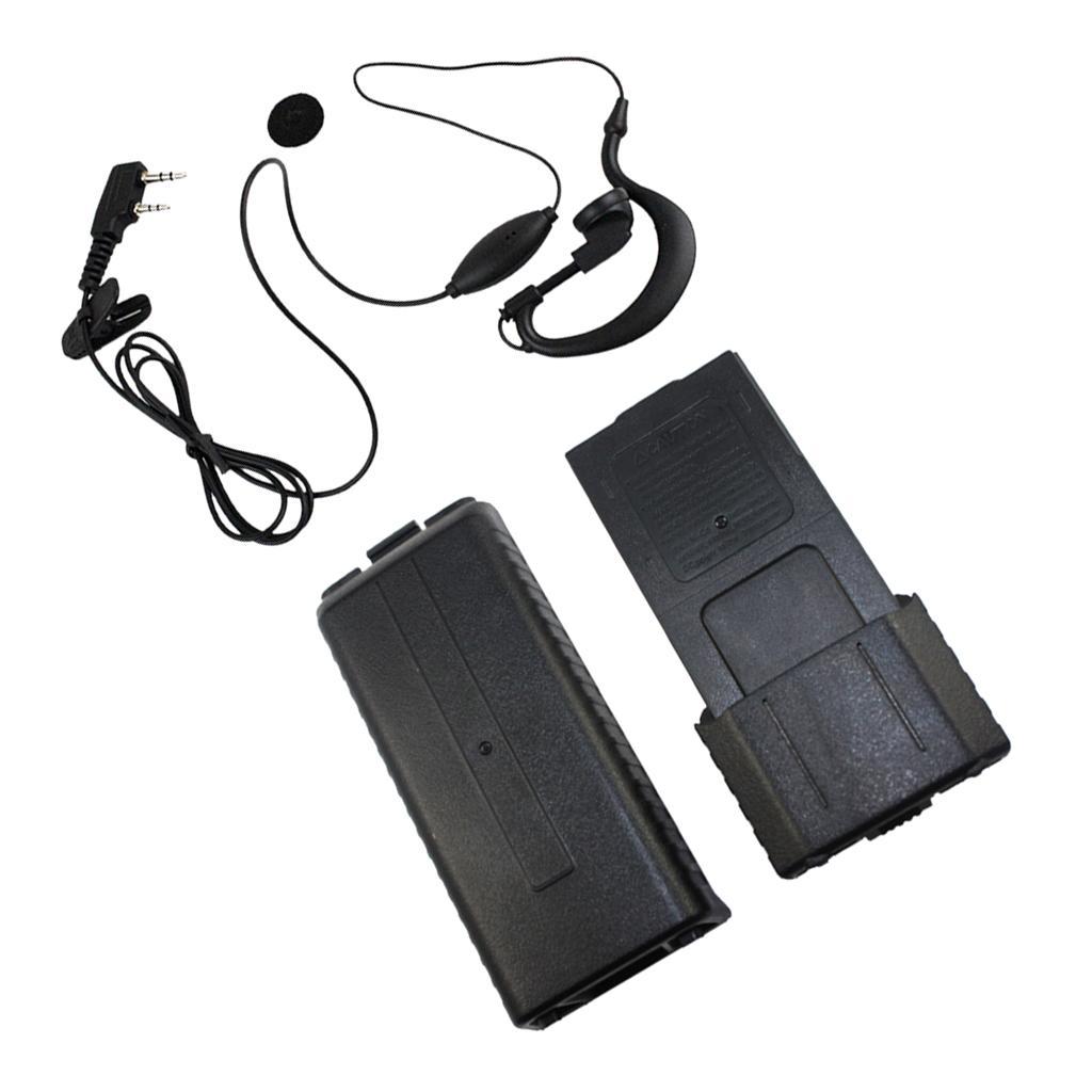2Pin K Type Earphone with Mic Walkie Talkie Headphones + Battery Case