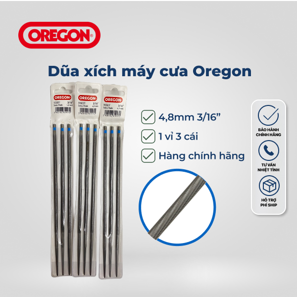 Dũa xích máy cưa Oregon 4.0mm 4.8mm 5.5mm - đủ kích cỡ