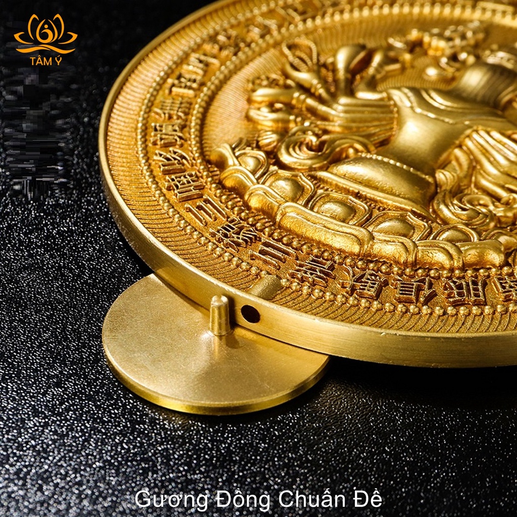 Gương Phật Mẫu Chuẩn Đề Chất Liệu Đồng Cao Cấp Họa Tiết Tinh Xảo Sắc Nét Siêu Đẹp Pháp Bảo Kim Cang Thừa Mật Tông Tâm Ý