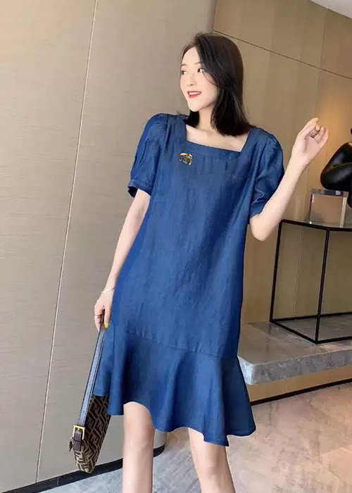 Đầm Jean Nữ Form Xòe Đuôi Cá Thời Trang