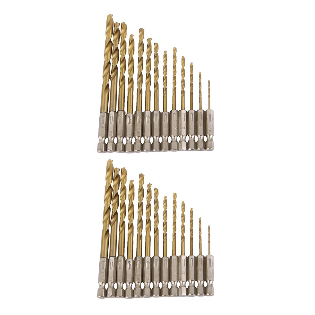 2 Sets Hex Shank Quick change Cobalt Drill Bit Set Multi Bits 1/4" Hex Shank