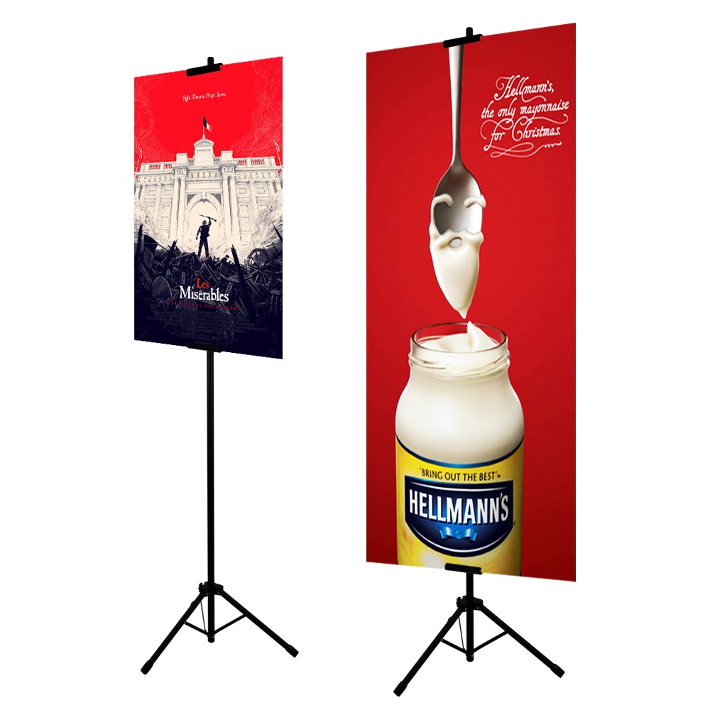 Khung standee treo tranh, treo tấm poster chữ T hai mặt bằng sắt