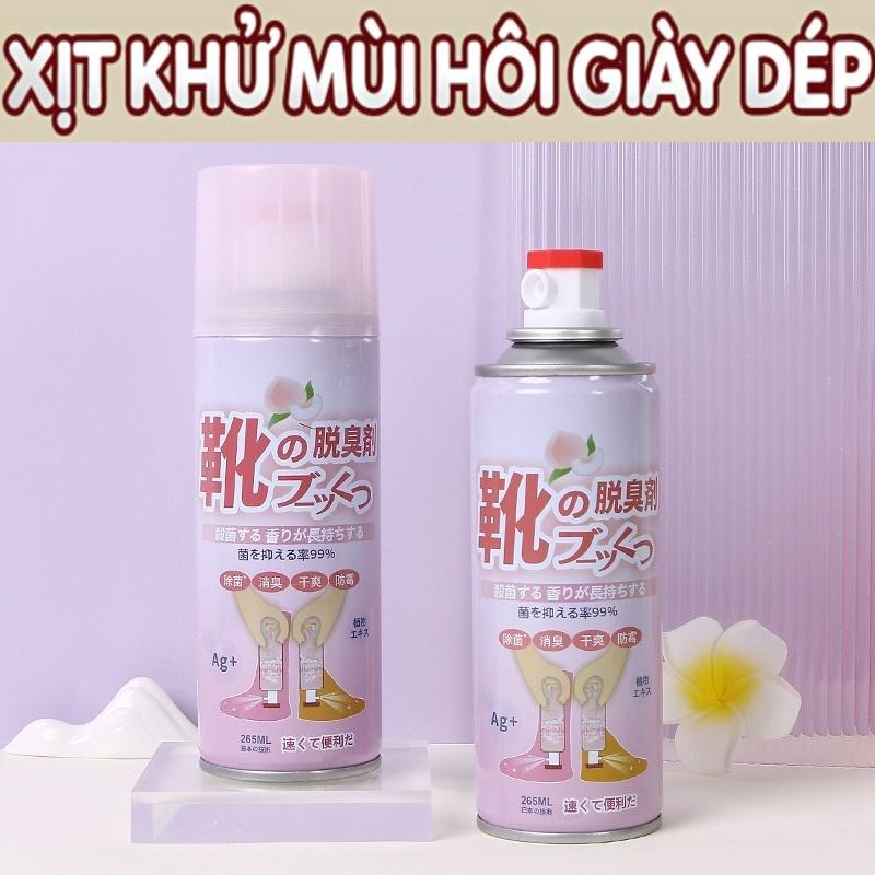 Chai Xịt Khử Mùi Giày Dép Tất Hương Đào Siêu Thơm 260ml Công Nghệ Nano Bạc - Hương Thơm Đào Tuyệt Vời, Màu Hồng Tinh Tế