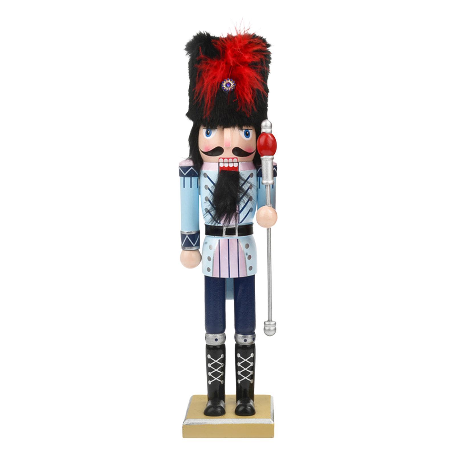 Christmas Nutcracker Figurine Ornament 15inch Decoration Fine Workmanship Sturdy Decorative Wood Doll for House Warming Party