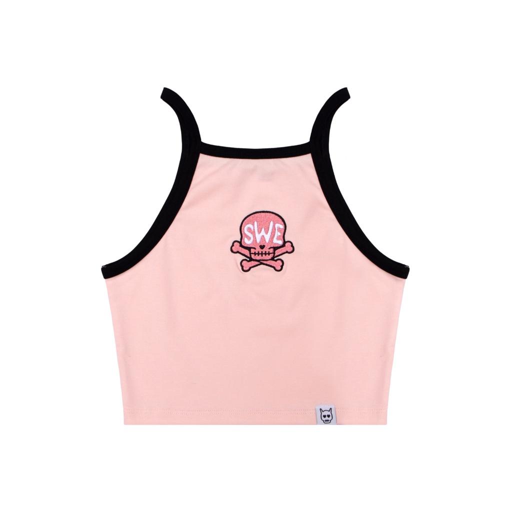 SWE- Áo croptop nữ hai dây SKULL CAMI - PINK thời trang chính hãng