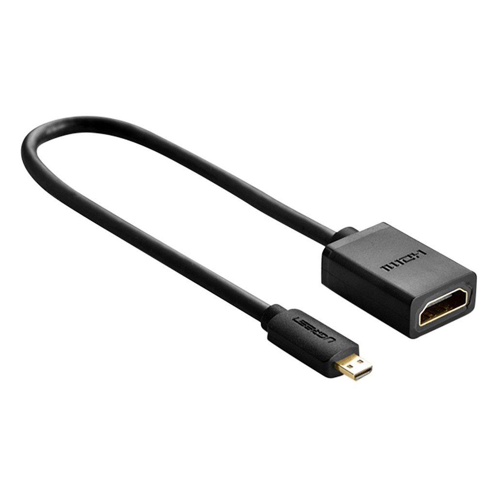 Cáp chuyển đổi micro HDMI đực sang HDMI cái dài 20cm UGREEN 20134 - Hàng chính hãng