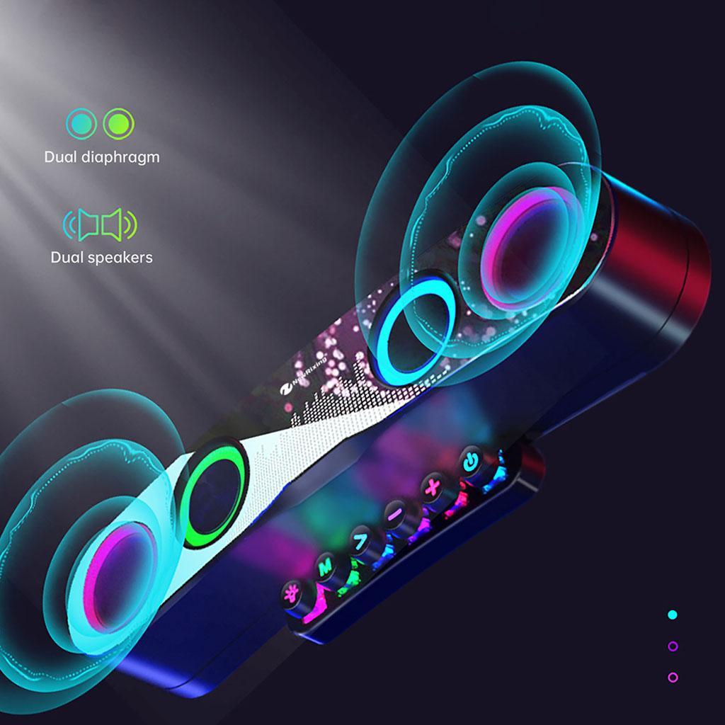 Desktop Sound Bar Internal Microphone 3.5mm Aux-In Connection for TV Laptop