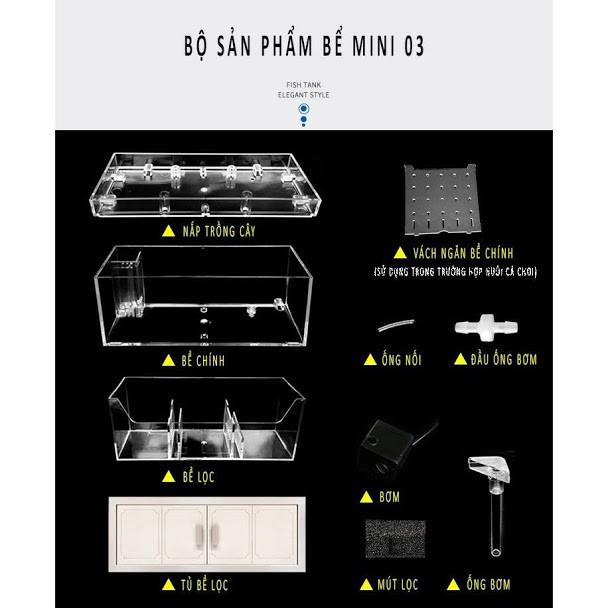 Bể cá mini thủy sinh trang trí bàn làm việc