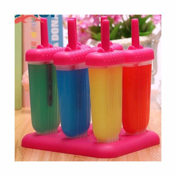 Bộ khuôn làm kem 6 que nhựa đẹp