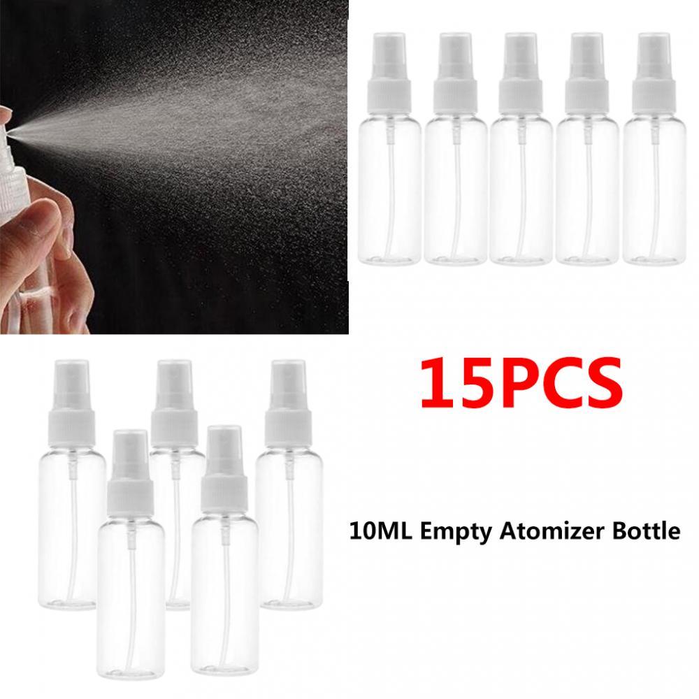 15 Pieces Portable Transparent Empty Perfumes Bottles with Pump Cap 10ml