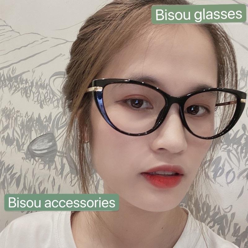 Kính mắt cận loạn thời trang nữ mắt mèo bisou hanoi GCTR8887