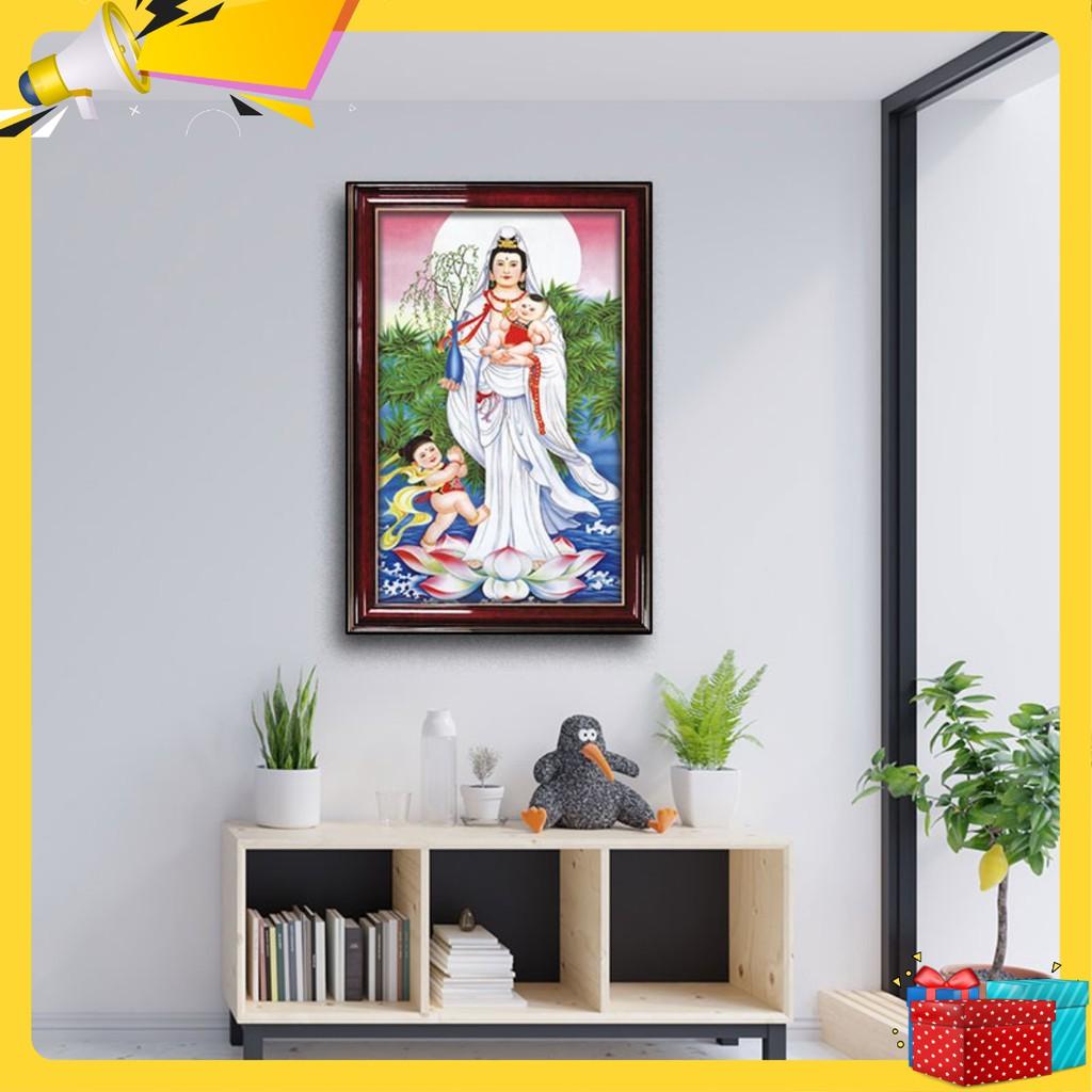 Tranh thờ Phật treo tường – Tranh Phật Quan Âm Bồ Tát W618