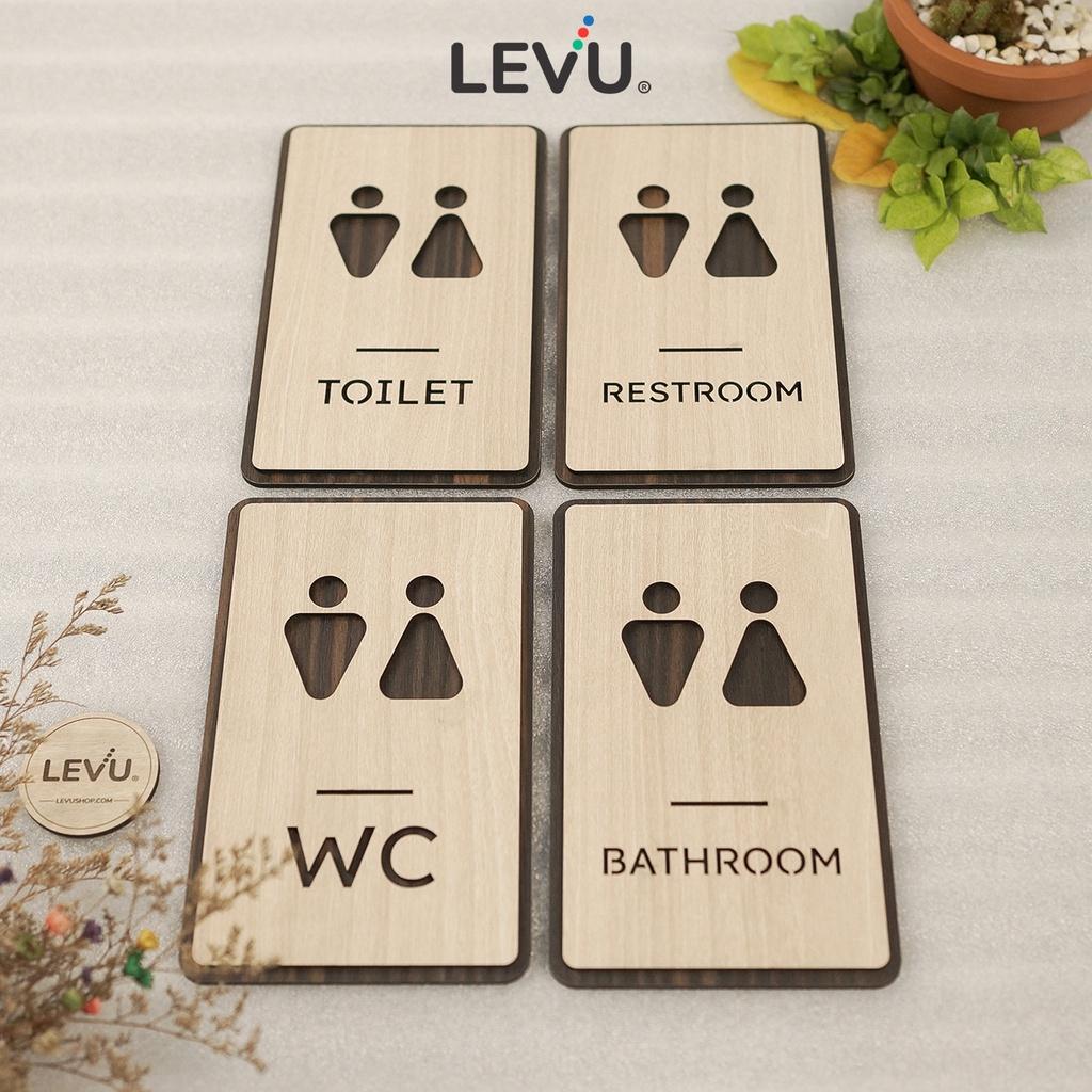 4 Mẫu bảng gỗ WC – Toilet – Restroom – Bathroom decor tối giản LEVU TL37