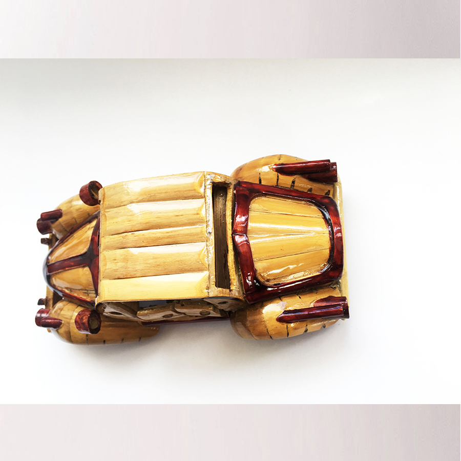 Mô Hình Xe Hơi Citroen Traction Tre Vàng Handmade