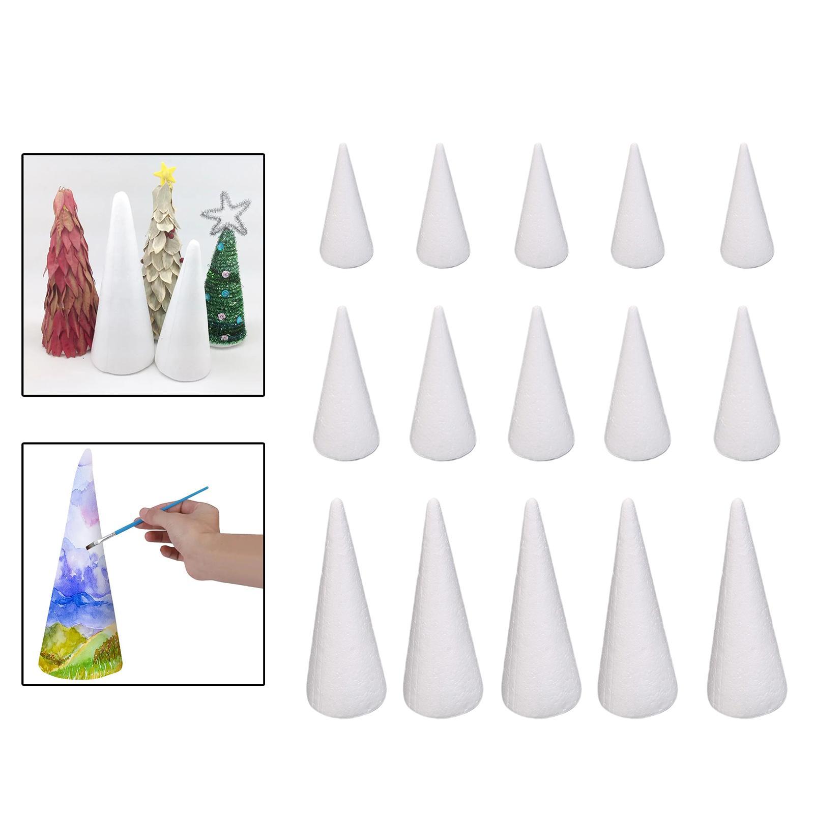 15x Foam Cones for Crafts Christmas Tree Project for Party Table Centerpiece