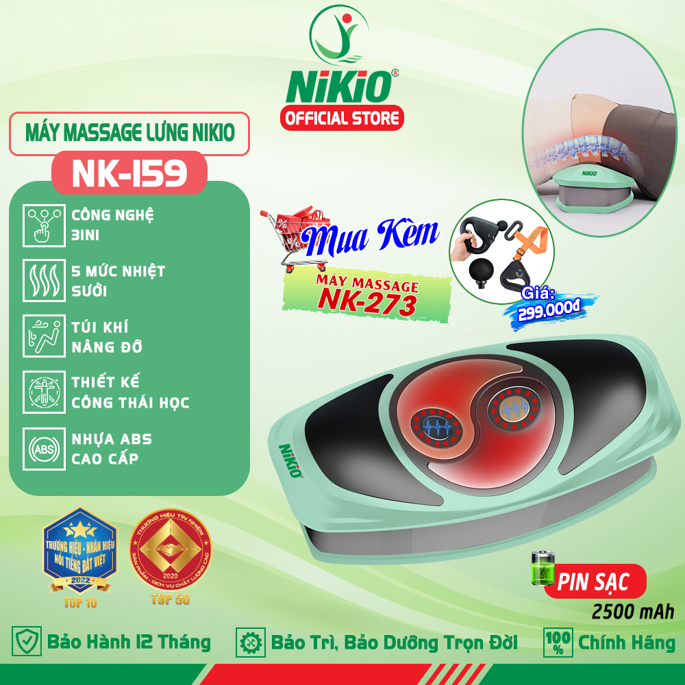 Máy massage lưng cột sống đa năng Nikio NK-159 - Giải pháp hỗ trợ giảm đau nhức mỏi lưng