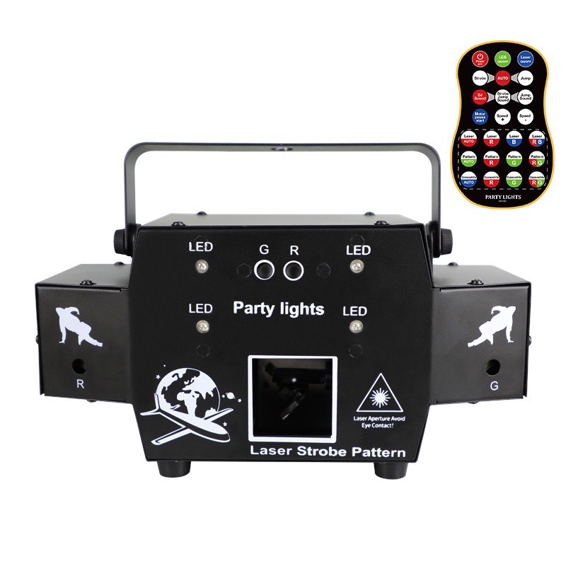 Đèn Laser 3D- 4IN1 Quét Tia, Vẽ Hình, Chớp Flash, Laser Hoa Nháy Theo Nhạc Cao Cấp - Đèn Bay Phòng, Vũ Trường, Karaoke