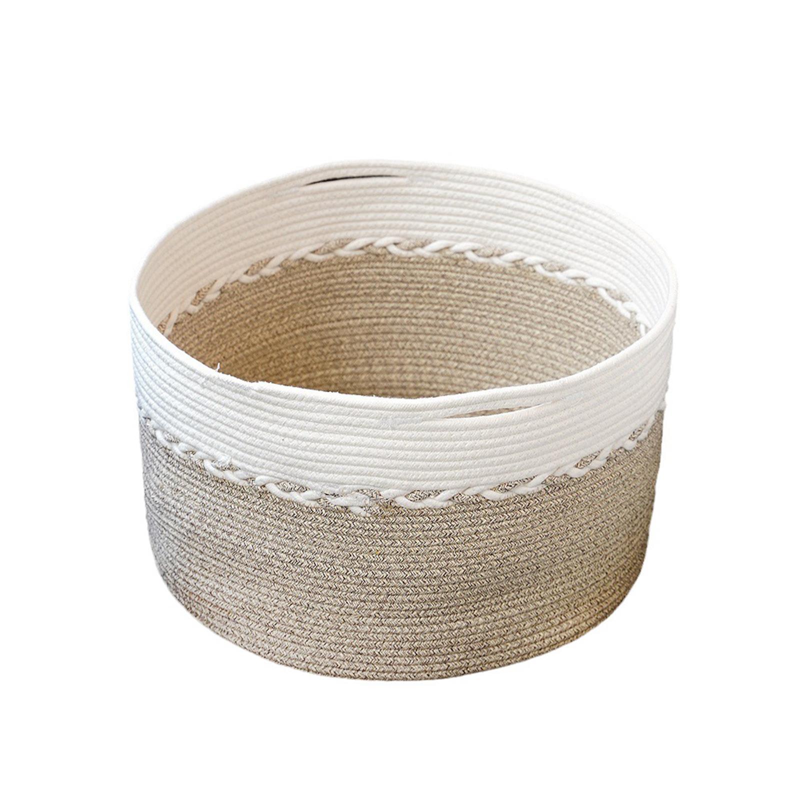 Bathroom Woven Laundry Basket Baby Toy Hamper Foldable Multipurpose Desktop Organizer Basket for Pillows Bed Sheets Shoes