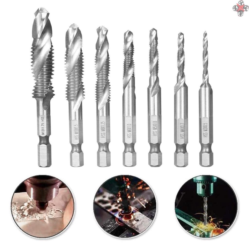 Bộ 7 Mũi Khoan Hss M3-M12 1 / 4 Inch