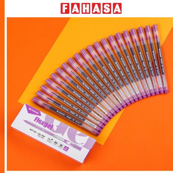 Hộp 20 Bút Gel Flexgel 0.5 mm - Thiên Long GEL-042 - Mực Tím