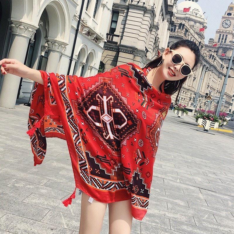 Khăn Choàng Boho Vintage Cao Cấp
