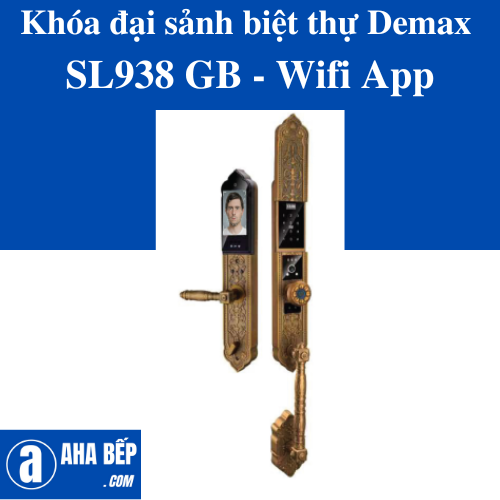 Khóa đại sảnh biệt thự Demax SL938 GB - APP WIFI. Hàng Chính Hãng