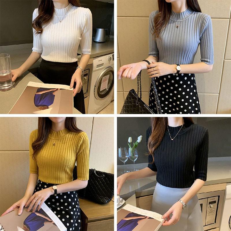Áo Thun Nữ Tay Dài Ôm Dáng Phong Cách Hàn Quốc