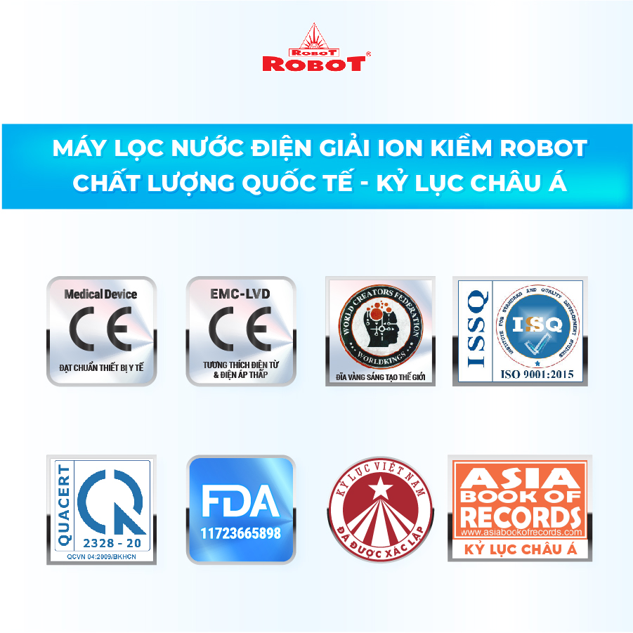 Máy Lọc Nước Điện Giải Ion Kiềm ROBOT Nóng Thông Minh IonSmart 1112 - Tạo 12 Loại Nước - Hàng Chính Hãng