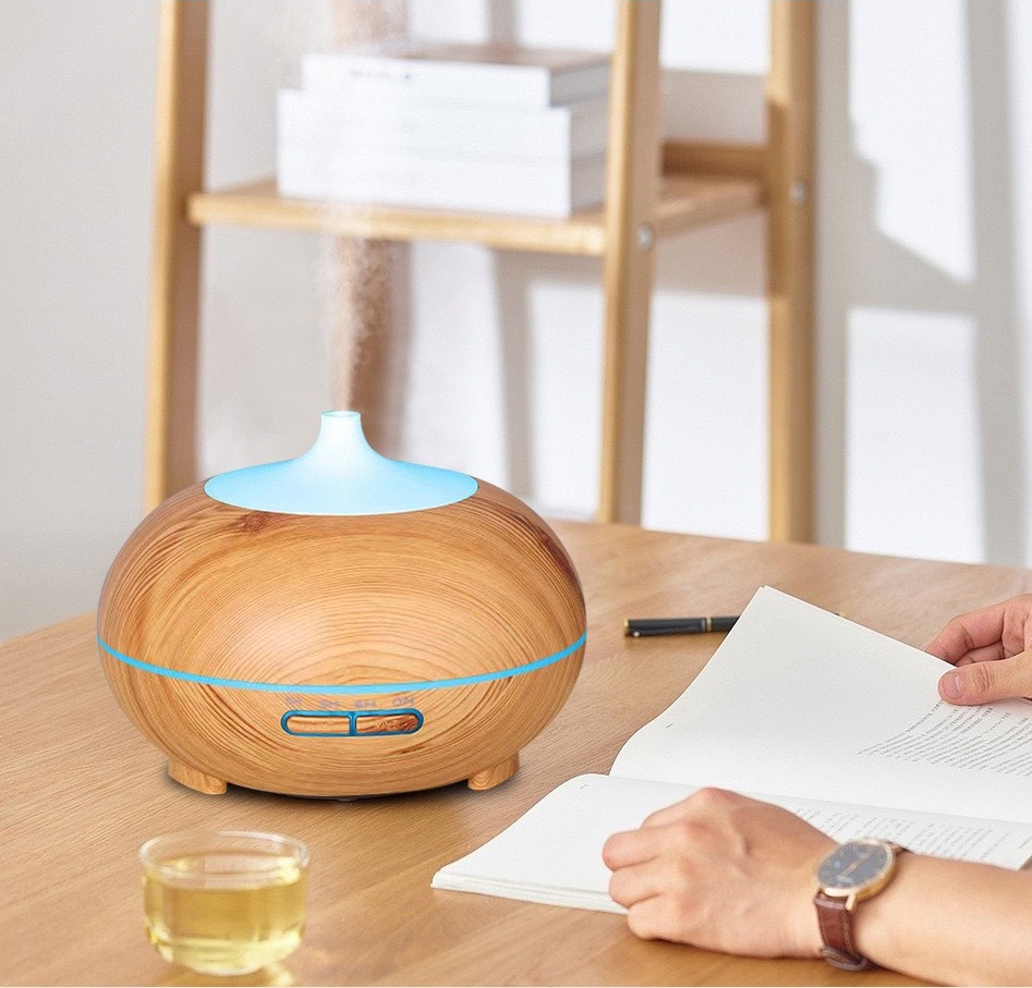 Máy Xông Tinh Dầu Khuếch Tán Tinh Dầu Bí Ngô Gỗ 550ML Phòng 15-35m2