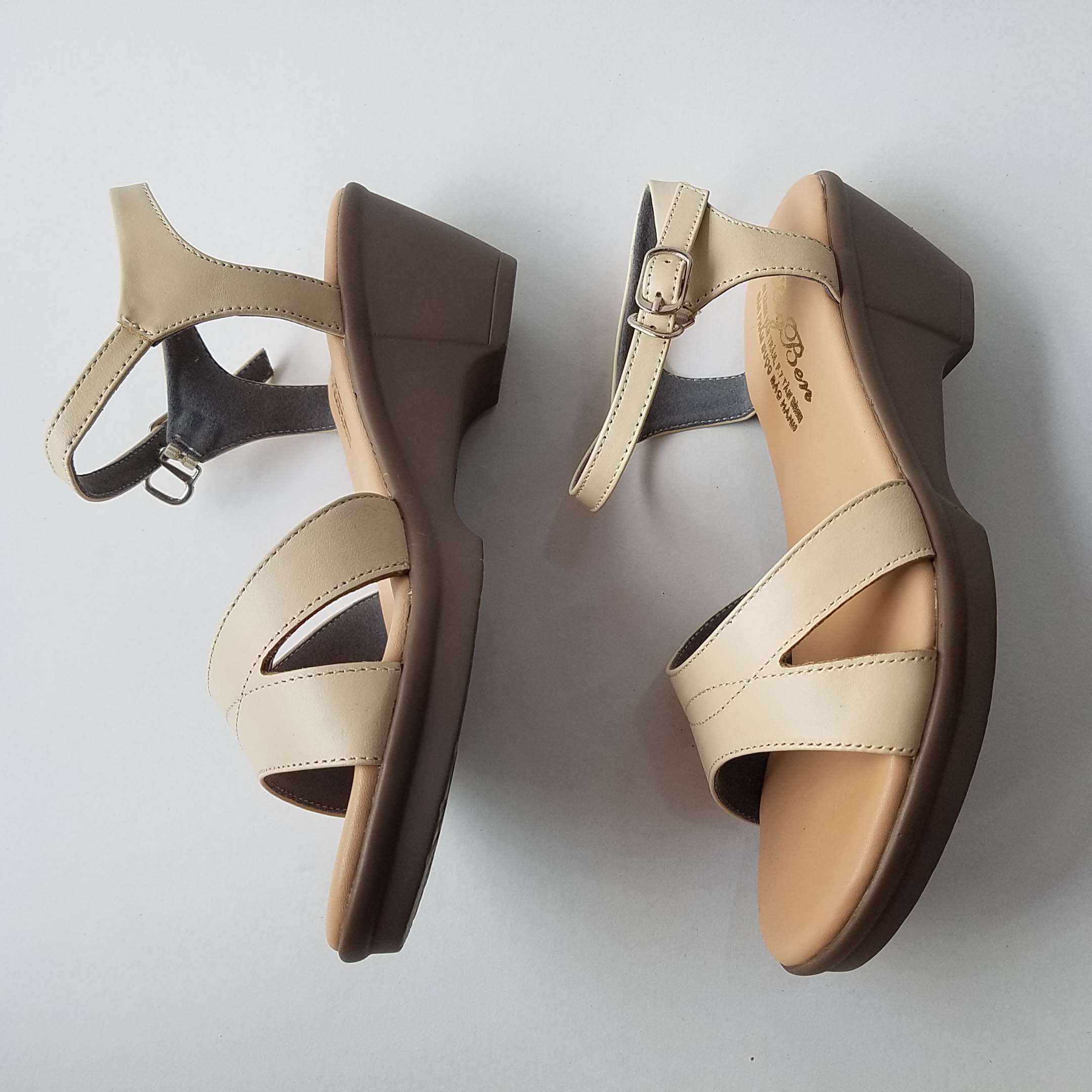 Giày sandal đế xuồng da bò thật cao cấp HKT234